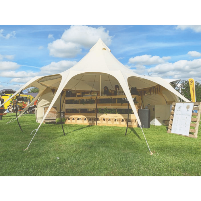 Lotus Belle 6m Hybrid deluxe event tent zonder muur overdag